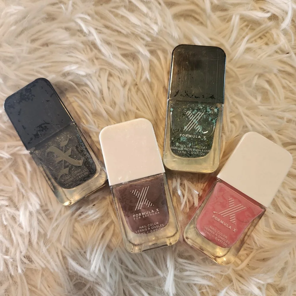 New Formula X for Sephora Nail Polish & Top Coat Multi Color Lot of 4